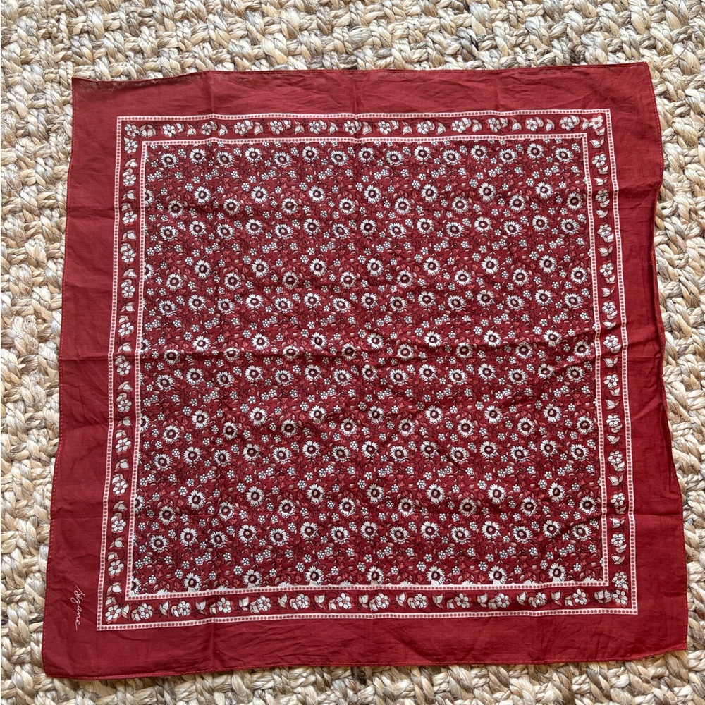 Sezane Red Floral Bandana